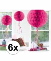 Feestversiering roze decoratie bollen 30 cm set van 3 feestje 10121248