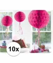 Feestversiering roze decoratie bollen 30 cm set van 3 feestje 10121250