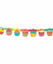 Feestversiering slinger met cupcakes feestje
