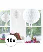 Feestversiering witte decoratie bollen 30 cm set van 3 feestje 10121262
