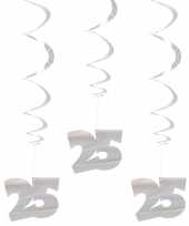 Hangdecoratie zilver 25 jaar feest versiering feestje