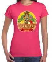 Hawaii feest t-shirt shirt tiki bar aloha roze voor dames feestje