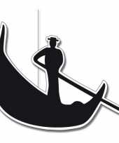 Italie feestdecoraties zwarte gondel 30 cm feestje