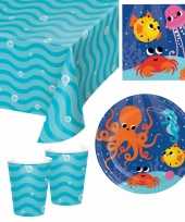 Oceaan thema kinderfeestje servies pakket 2 8 personen feestje