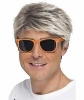Oranje neon feestbril voor volwassenen feestje