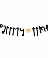 Poes poezen thema diy feest slinger parrrty time 1 5 meter feestje