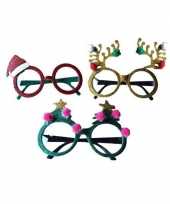 Rode brillen feestbrillen met kerstmuts voor volwassenen feestje