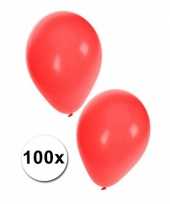 Rode feest ballonnen 100 stuks feestje