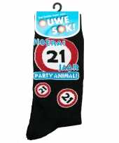 Sokken 21 jaar cadeau verjaardagssokken feestsokken feestje