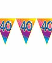 Verjaardag thema 40 jaar geworden feest vlaggenlijn van 5 meter feestje