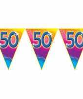 Verjaardag thema 50 jaar geworden feest vlaggenlijn van 5 meter feestje