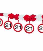 Verkeersborden verjaardag feest slingers 21 jaar van 4 meter feestje