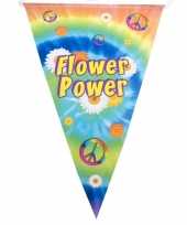 Vlaggenlijn flower power hippie feest decoratie 5 meter feestje