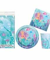 Zeemeermin oceaan thema kinderfeestje servies pakket 2 8 personen feestje