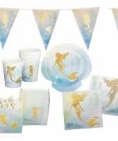 Zeemeermin oceaan thema kinderfeestje servies pakket 7 12 personen feestje