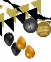 Zwart gouden feest versiering pakket xxl feestje